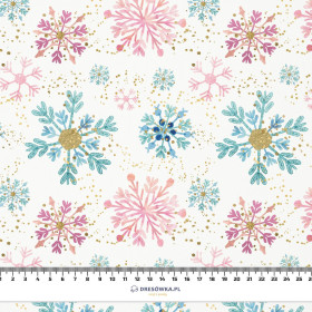 SNOWFLAKES MIX  - looped knit fabric