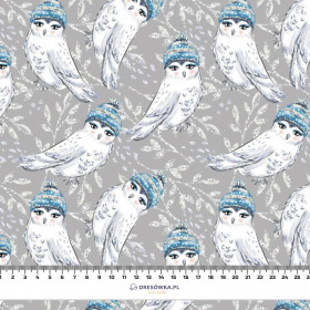 50CM IOWLS IN HATS (ENCHANTED WINTER)- Upholstery velour 