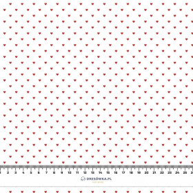 HEARTS pat. 2 / white (VALENTINE'S MIX) - looped knit fabric