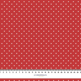HEARTS pat. 2 / red (VALENTINE'S MIX) - looped knit fabric