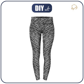 WOMEN'S THERMO LEGGINGS (GRETA) - ZEBRA PAT. 5 / grey - sewing set