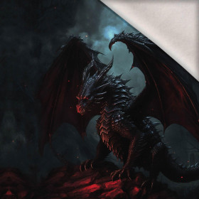 GOTHIC DRAGON -  PANEL (60cm x 50cm) brushed knitwear with elastane ITY