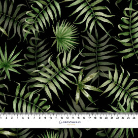 TROPICAL LEAVES pat. 3 / black (JUNGLE) - Crepe