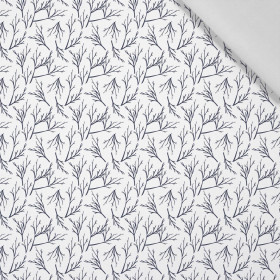 TWIGS pat. 2 (WINTER TIME) / white - Cotton woven fabric