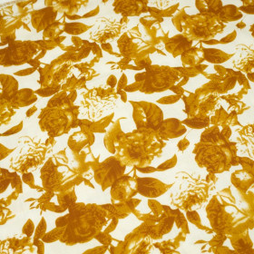 WILD ROSE / gold - Linen look viscose woven fabric