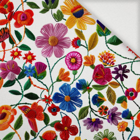 FLOWERS 3D PAT. 1 - Woven Fabric for tablecloths