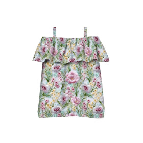 Bardot neckline blouse (SARA) - FLOWERS 3D WZ. 8 - sewing set