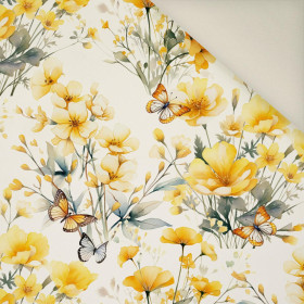 FLOWERS (BUTTER YELLOW)- Upholstery velour 