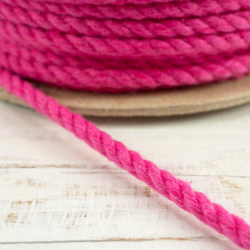 Twisted cotton cord 3 mm - fuchsia