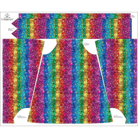 DRESS "DALIA" MINI - HOLOGRAPHIC RAINBOW pat. 1 - sewing set