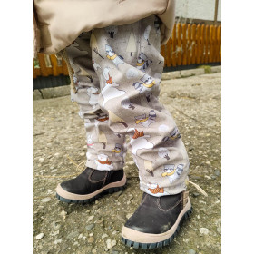 CHILDREN'S SOFTSHELL TROUSERS (YETI) - WINTER PARTY PAT. 1 (WINTER FUN) / ACID WASH BEIGE