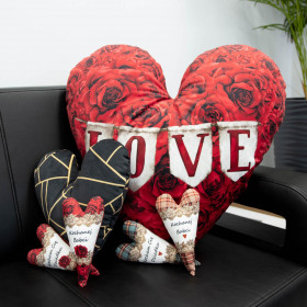 DECORATIVE PILLOW HEART - For Dear Grandparents / FROSTED TWIGS