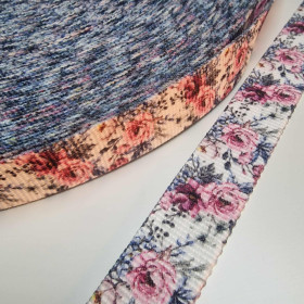 Webbing Tape with Print 25mm -   WATERCOLOR BOUQUET