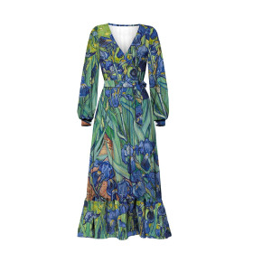 WRAP FLOUNCED DRESS (ABELLA) - IRISES (Vincent van Gogh) - sewing set