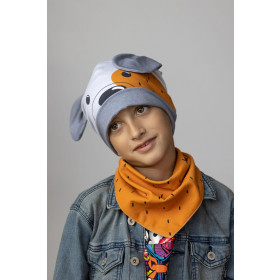KID'S CAP AND SCARF (TEDDY) - TEDDY / gray - sewing set