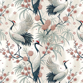 Japanese Garden wz.1 (birds) - Waterproof woven fabric