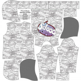 CLASSIC WOMEN’S HOODIE (POLA) - COMIC BOOK / ooops (purple - red) - looped knit fabric 