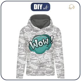 CLASSIC WOMEN’S HOODIE (POLA) - COMIC BOOK / wow (mint) - looped knit fabric  