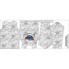 Longsleeve - COMIC BOOK / yeah (blue - red) - sewing set