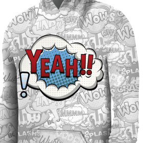 MEN’S HOODIE (COLORADO) - COMIC BOOK / yeah (blue - red) - sewing set 