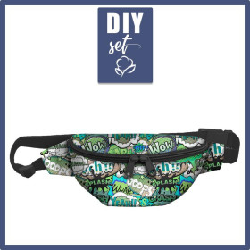 HIP BAG - COMIC BOOK (green - blue) / Choice of sizes
