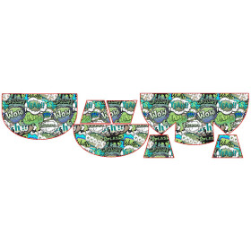 HIP BAG - COMIC BOOK (green - blue) / Choice of sizes
