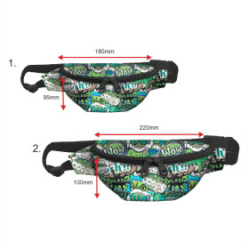 HIP BAG - COMIC BOOK (green - blue) / Choice of sizes