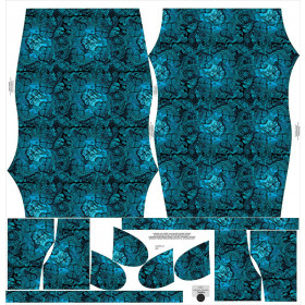 DRESS "CARMEN" - LACE BUTTERFLIES / blue - sewing set