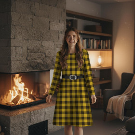 CHECK VICHY - MELANGE MUSTARD - light brushed knitwear