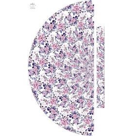 WILD ROSE FLOWERS PAT. 1 (BLOOMING MEADOW) (Very Peri) - skirt panel "MAXI" - crepe