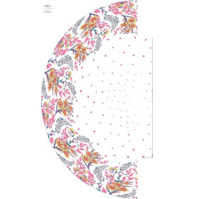 FLOWERS (pattern no. 7) / white - skirt panel "MAXI" - crepe
