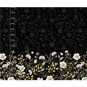 FLOWERS (pattern no. 8) / black - dress panel crepe