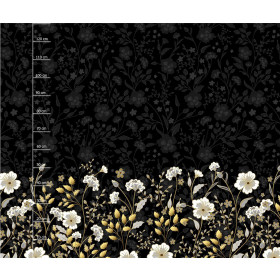 FLOWERS (pattern no. 8) / black - dress panel Satin