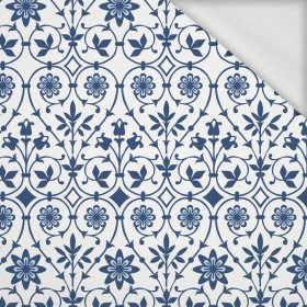 FLOWERS pattern no. 1 (classic blue) - looped knit fabric