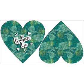 DECORATIVE PILLOW HEART - KOCHAM CIĘ / PALM LEAVES pat. 3