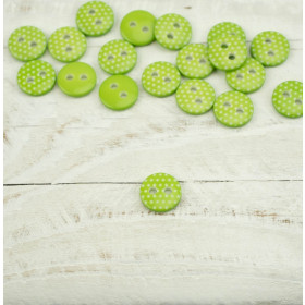 Plastic button with dots small - lime