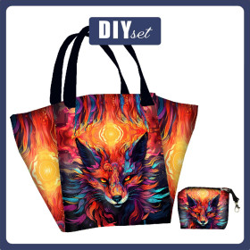 XL bag with in-bag pouch 2 in 1 - COLORFUL FOX - sewing set