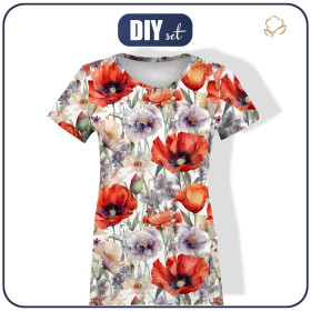 WOMEN’S T-SHIRT - POPPIES pat. 5 - sewing set