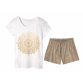 PAJAMAS-T-SHIRT "LINDA" -  GOLDEN MANDALA - sewing set