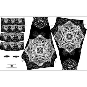 SPORTS LEGGINGS - MANDALA PAT. 7 / black - sewing set