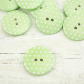 Plastic button with dots big - mint