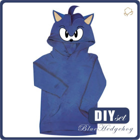 KID'S HOODIE (PARIS) - BLUE HEDGEHOG - sewing set