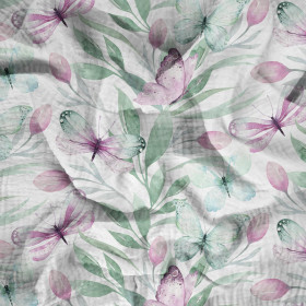 BUTTERFLIES MIX PAT.1 (WATER-COLOR BUTTERFLIES) - Cotton muslin