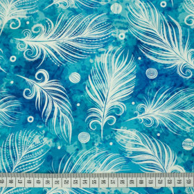 WHITE FEATHERS / blue - looped knit