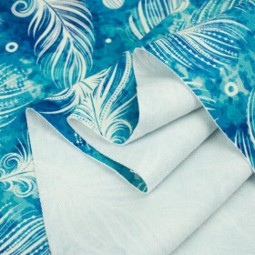 WHITE FEATHERS / blue - looped knit