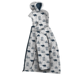 KIDS JACKET TEDDY (ZOE) - BEARS (adventure) / grey - sewing set (134/140)