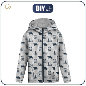 KIDS JACKET TEDDY (ZOE) - BEARS (adventure) / grey - sewing set (134/140)