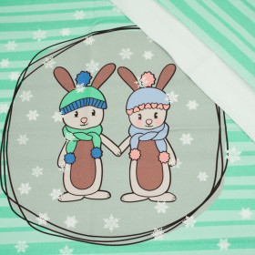 WINTER BUNNIES / mint - panel looped knit 