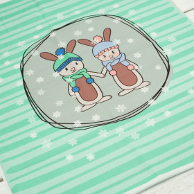 WINTER BUNNIES / mint - panel looped knit 
