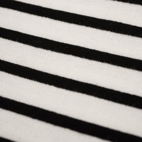 STRIPES WHITE / BLACK 0,5cm x 1,0cm - Viscose jersey